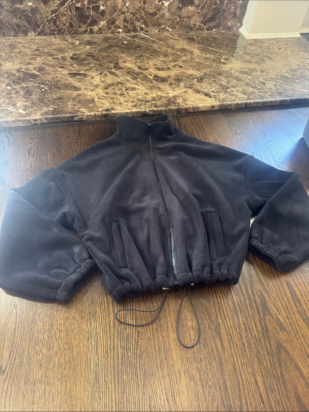 Automet Women’s Black Fleece Zip-Up Jacket